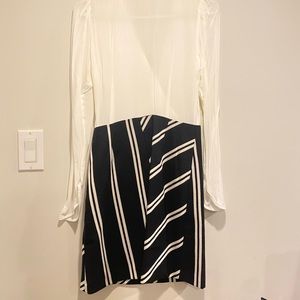NEW MAJE mini dress white stripe silk Size 1